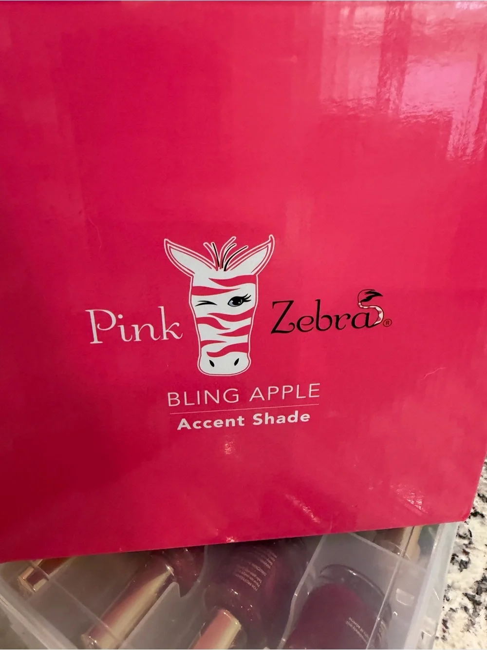 Pink Zebra Accent Shade BLING APPLE New In Box Approx 8” X 8”